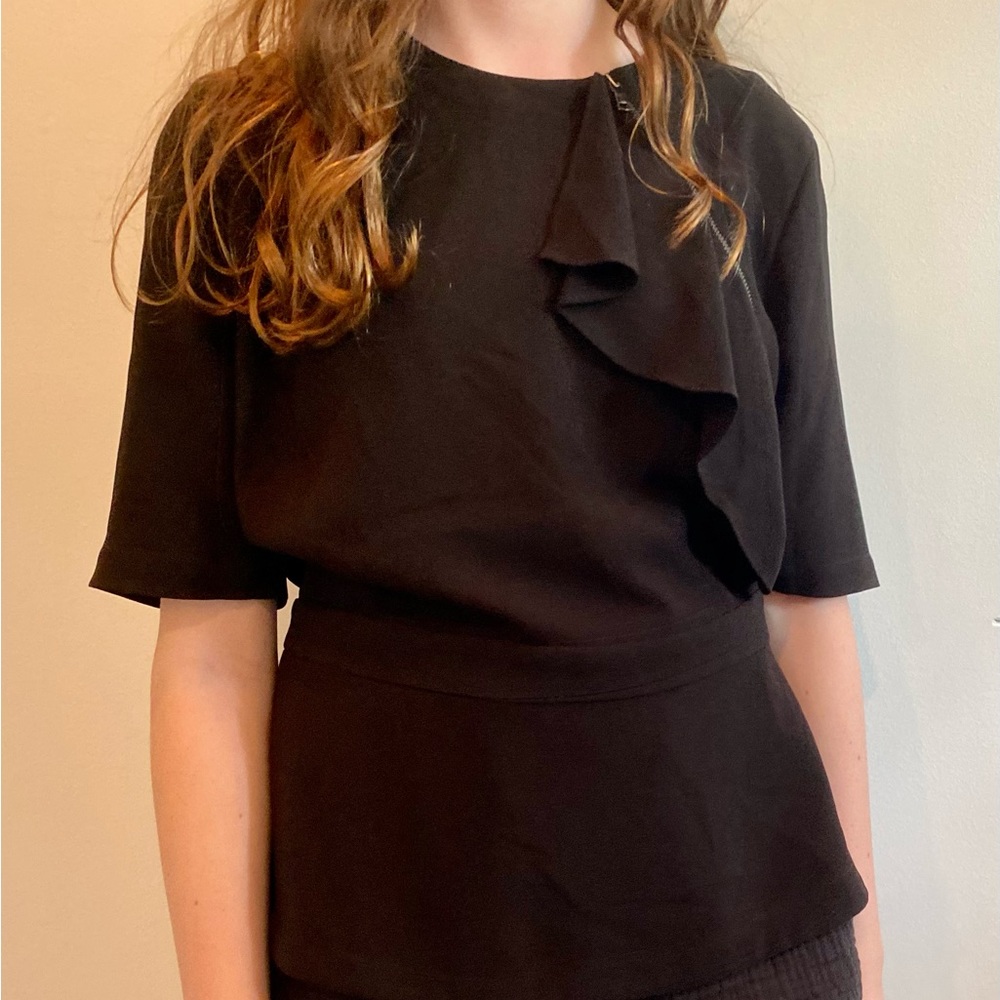 International Concepts Size S Black Blouse